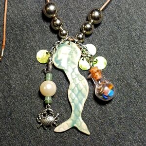 Artist Made Porcelain Mermaid Necklace